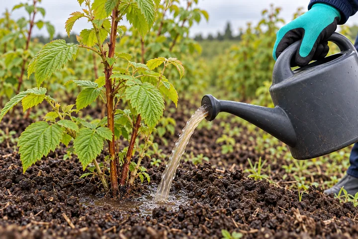 Udarea la baza unui zmeur, în zona rădăcinilor